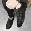 Men's Casual Shoes New Summer Mesh Shoes Men's Breathable Thin Genuine Leather Shoes Portable All-Match Trendy Shoes