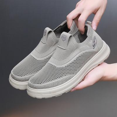 Shoes Men's Summer New Men's Casual Versatile Round Head Soft Sole Wear-resistant Breathable Mesh Shoes Single Shoes One Pedal
