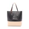 Used TRIBECA Tote Bag SHMPD0081AO PVC Coated Canvas Leather Black Beige Used Unisex
