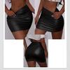 New Women's Skirt Hip-wrapped Short Skirt PU Leather Sexy Black Leather Skirt