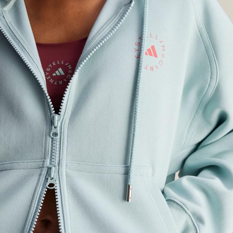 Adidas Stella McCartney FW24 Full-Zip Hoodie Logo Jacket Women jackets Green JF6334