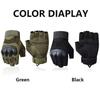 1 Pair Fingerless Gloves Hard Knuckle Half Finger Outdoor Gloves for Paintball Airsoft Hunting Riding Hiking Motorcycle