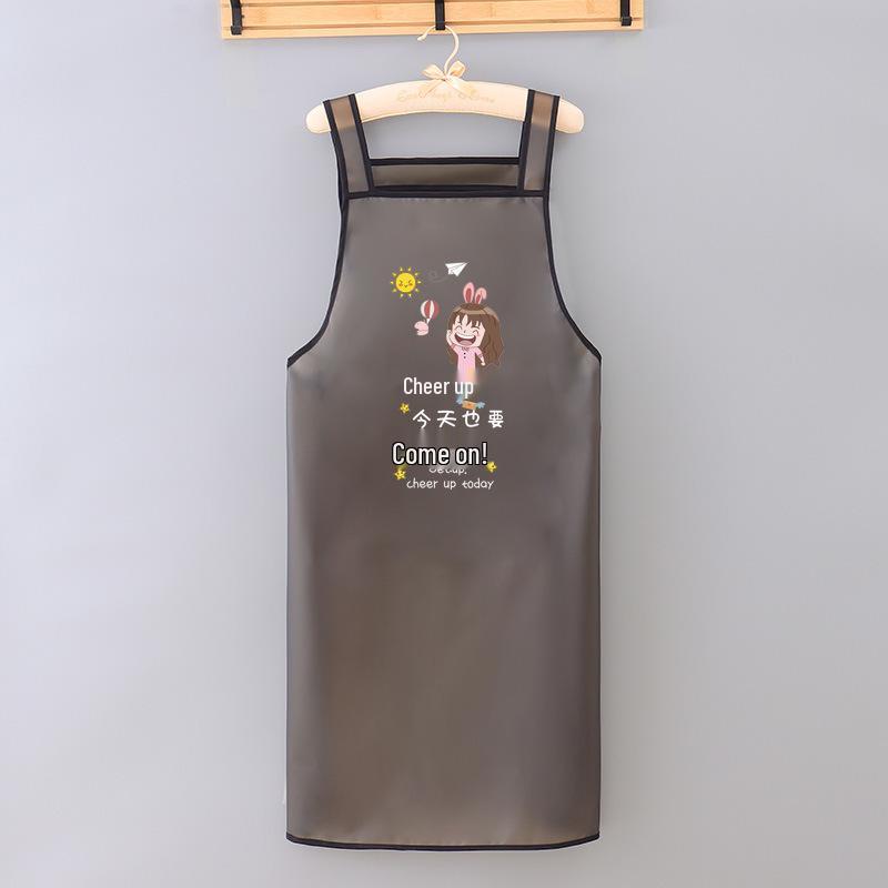 New Transparent TPU Apron: Waterproof, Oil-Resistant, Dirt-Resistant Cartoon Protective Waist Cover.