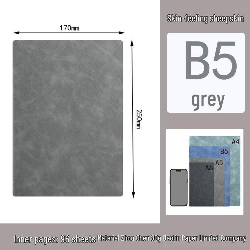 Lambskin Retro Business Notebook: Thick Soft Leather Diary