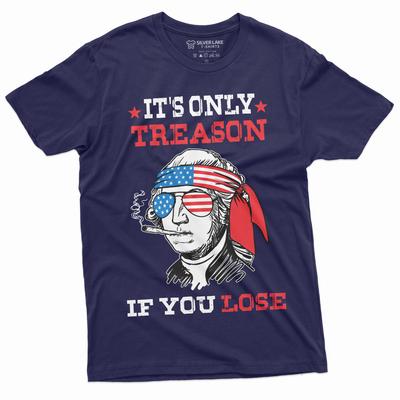 Men's Funny George Washington Cool 4th of July Tee Shirt Independence Day Humor Quote Saying Tee