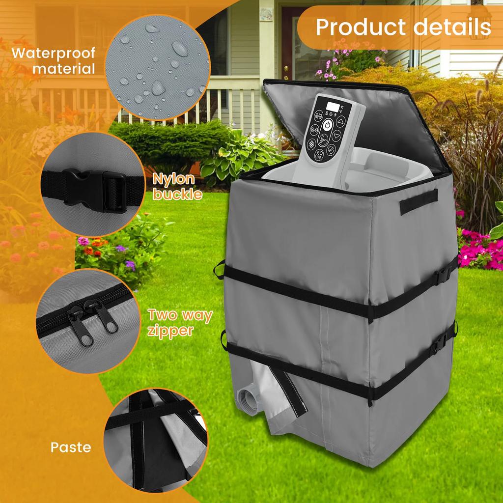 Hot Tub Spa Heater Pump Cover Universal Water Heater Protective Waterproof Insulated Pump Cover For Hot Tub Outdoor Pool Parts