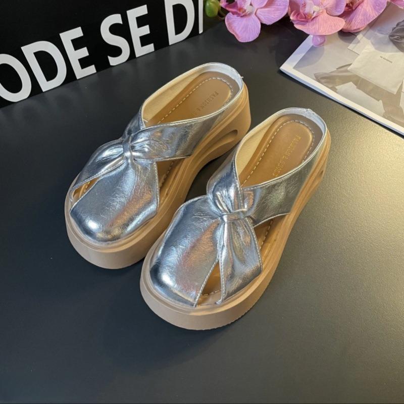 Height-increasing thick-soled Mary Jane shoes summer new wear versatile casual soft-soled non-slip bag head slippers women