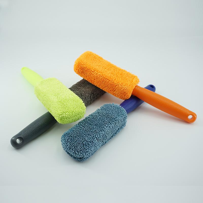 Car Wash Portable Microfiber Wheel Tire Rim Brush Car Wheel Wash Cleaning for Car with Plastic Handle Auto Washing Cleaner