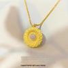 Vietnamese Gold-Plated Sunflower Pendant Necklace for Women