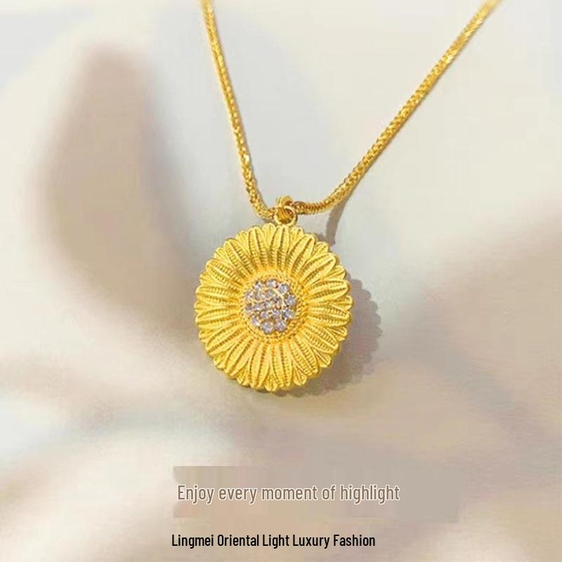 Вьетнамское позолоченное ожерелье-подвеска с подсолнухом для женщин Daisy Pendant (Without Chain)