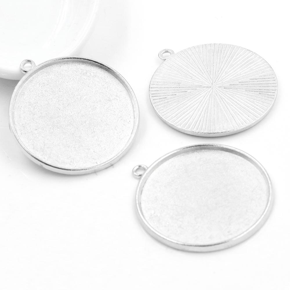 10pcs/Lot 30mm Inner Size 6 Colors Plated Classic Style Cabochon Base Setting Charms Pendant
