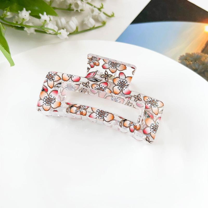 Sweet Fruit Heart-shaped Printed Grab Clip Shark Clip Simple and Fresh Semi-tied Hair Clip and Hair Accessory