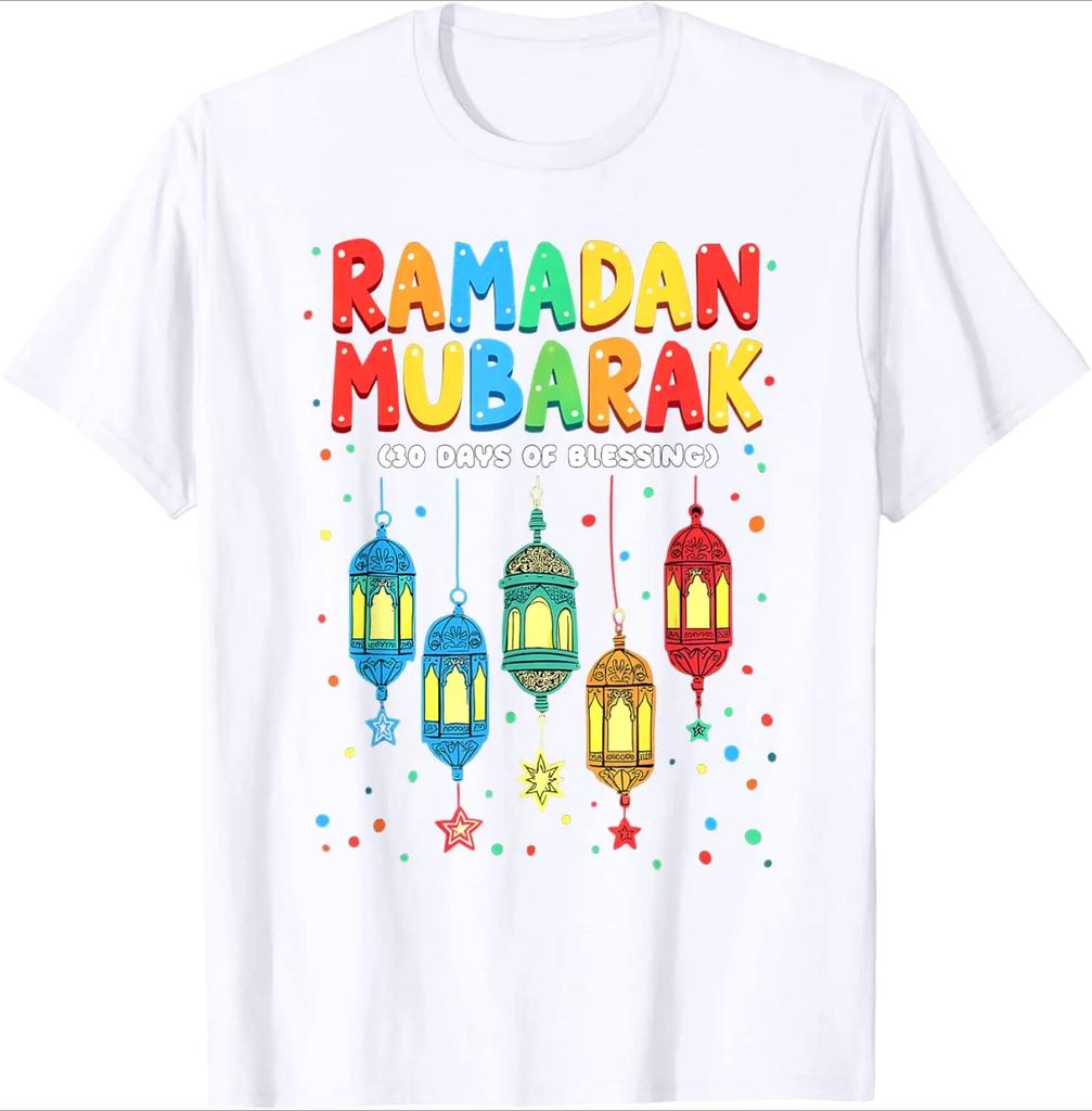 Ramadan Mubarak 30 Days of Blessing Graphic Tee Breathable Women TShirt Casual Trip Wear Harajuku Summer Fashion Y2k Tee Tops