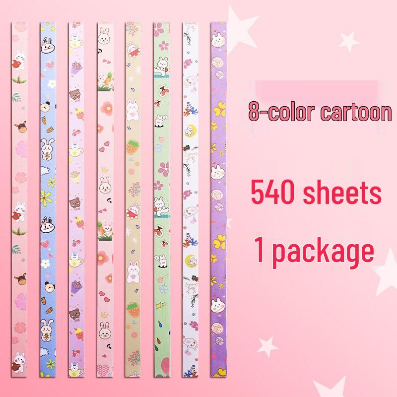 Gradient Color Origami Star Strips - Five-Pointed Handmade Paper Craft