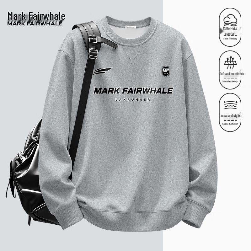 MARK FAIRWHALE Men's Oversized Graphic Pullover Sweatshirt