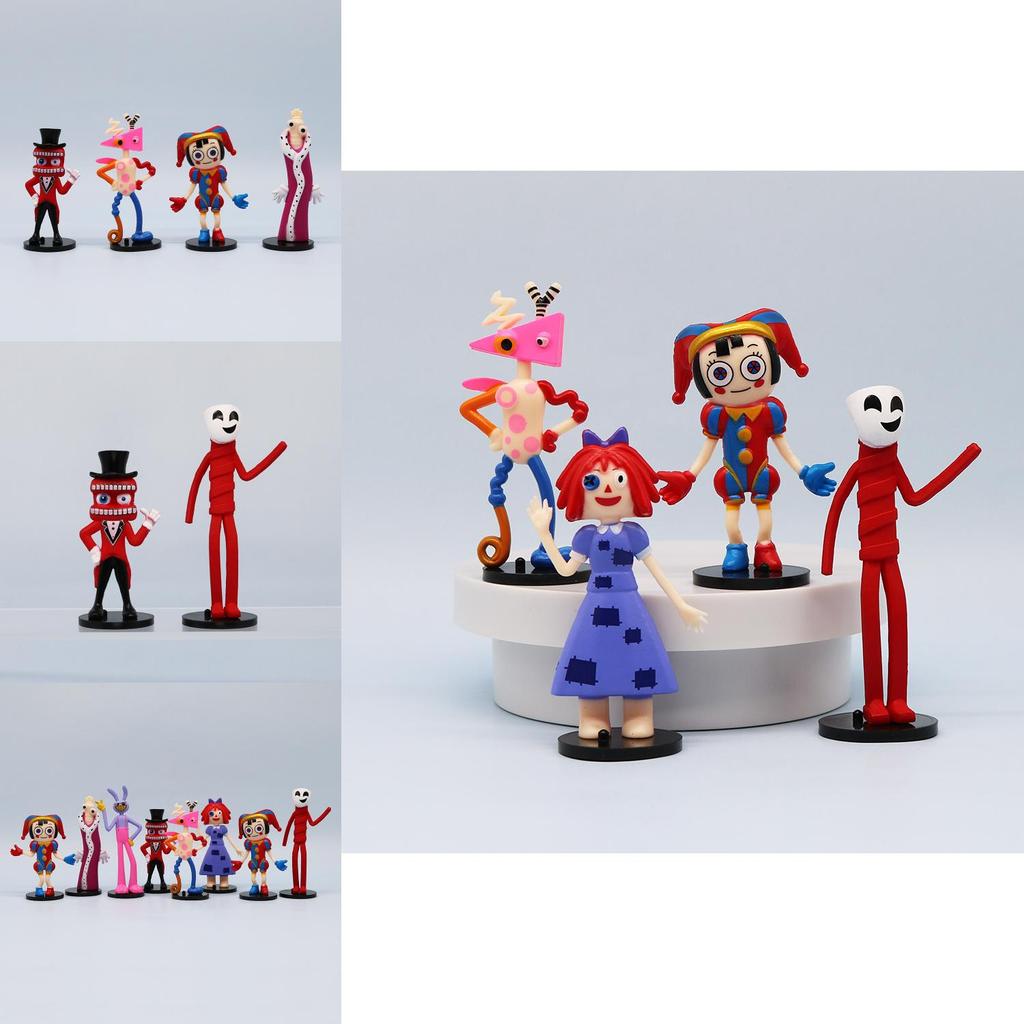 Magisches Zirkus-PVC-Figurenset: Hase, Clown, Cartoon-Kuchendekoration, 8 Figuren, 11 cm