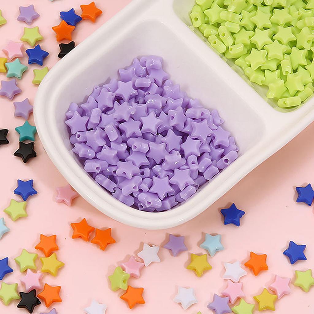 50PCS Star Beads Cute Acrylic Star Loose Beads for DIY Craft Jewelry Making Bracelet Necklace