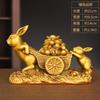Ornament Pure Copper Fortune Wealth Zodiac Ingot Home Office Lucky Decoration Rabbit Pulling
