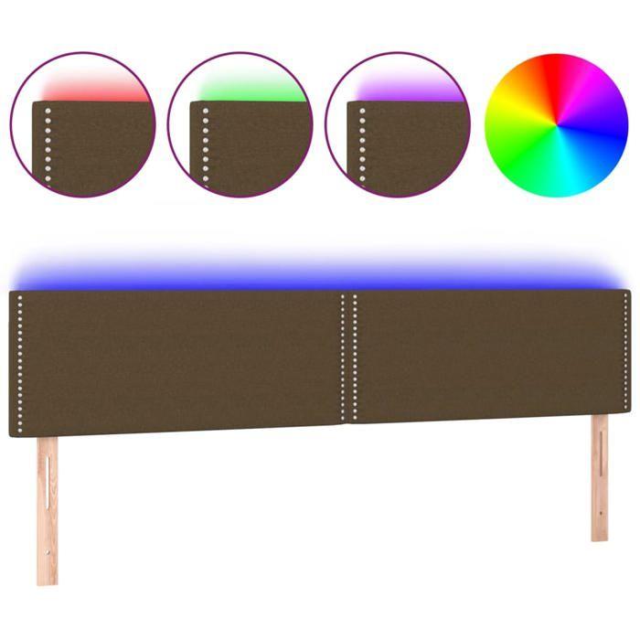 VidaXL Tête de Lit à LED Meuble de Chambre à Coucher Accessoire de Lit Double Tête de Cadre de Lit Intérieur Marron Foncé 3121497