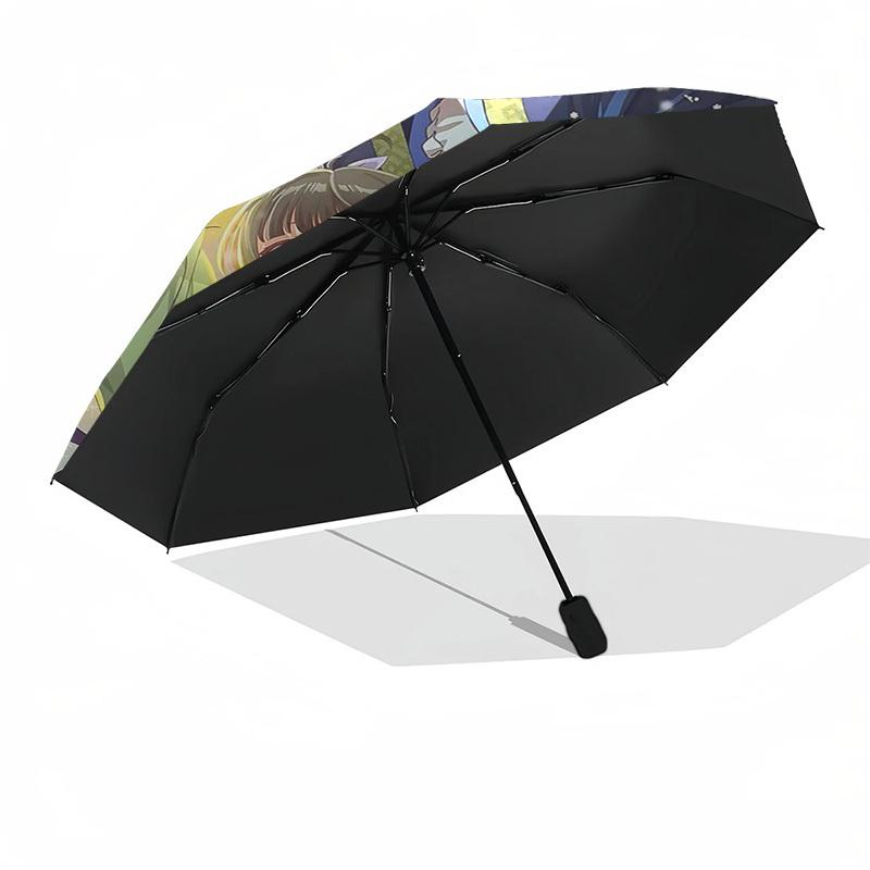 1 Stück Outdoor-Regenschirm mit Anime-Mädchen- und Jungen-Design - Automatisches Öffnen/Schließen, Tragbares 3-Falt-Design, 8-Speichen-Eisenrahmen - Perfektes Geschenk für Fans