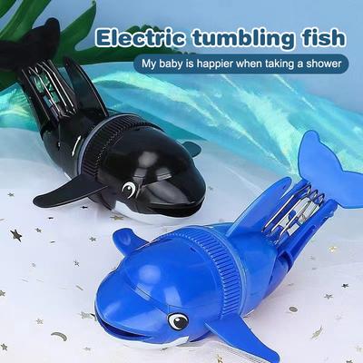 Cartoon Electric Dolphin Toy Water Playing Fish Rolling Toys Electric Swinging Fish Children Bath Toys For Kid Birthday Gifts