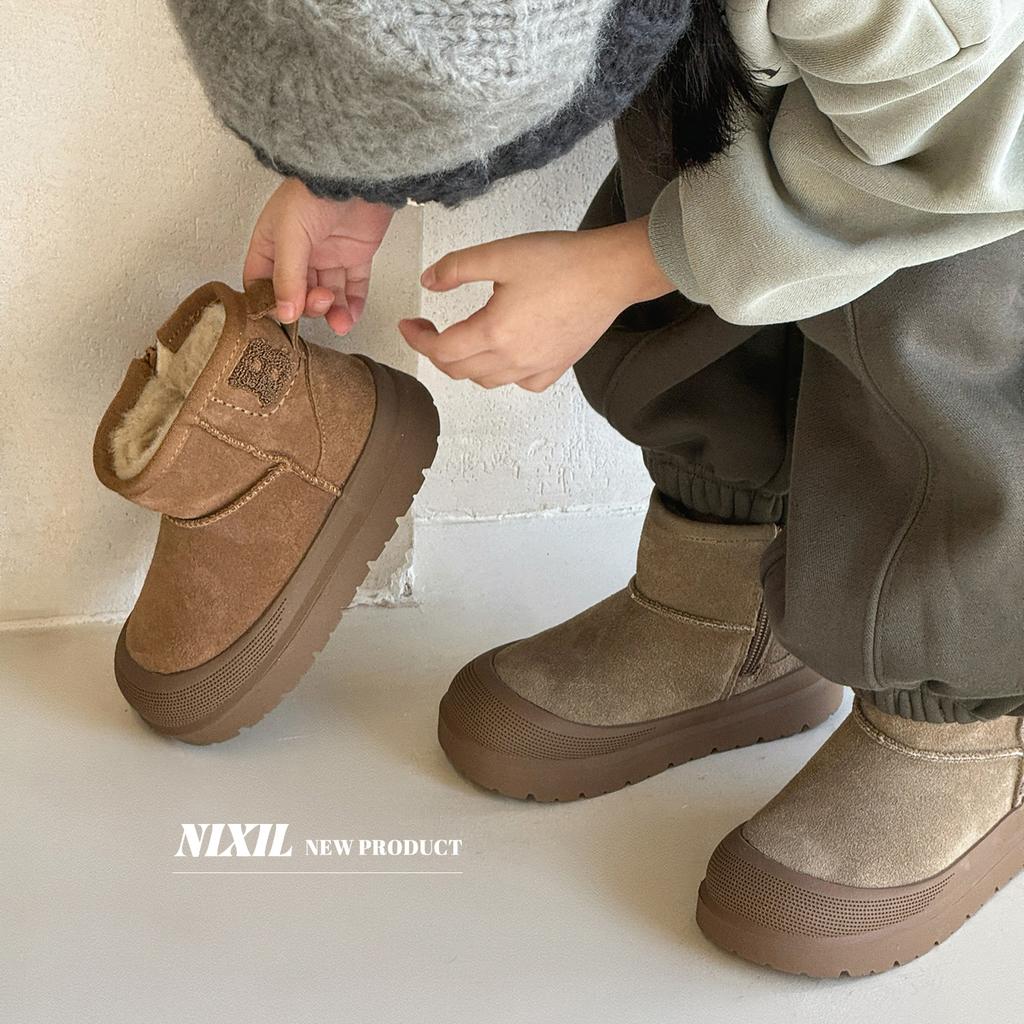 Children's Baotou Snow Boots Frosted Leather Large Cotton Boots Fleece Thickened Boys and Girls Cotton Boots