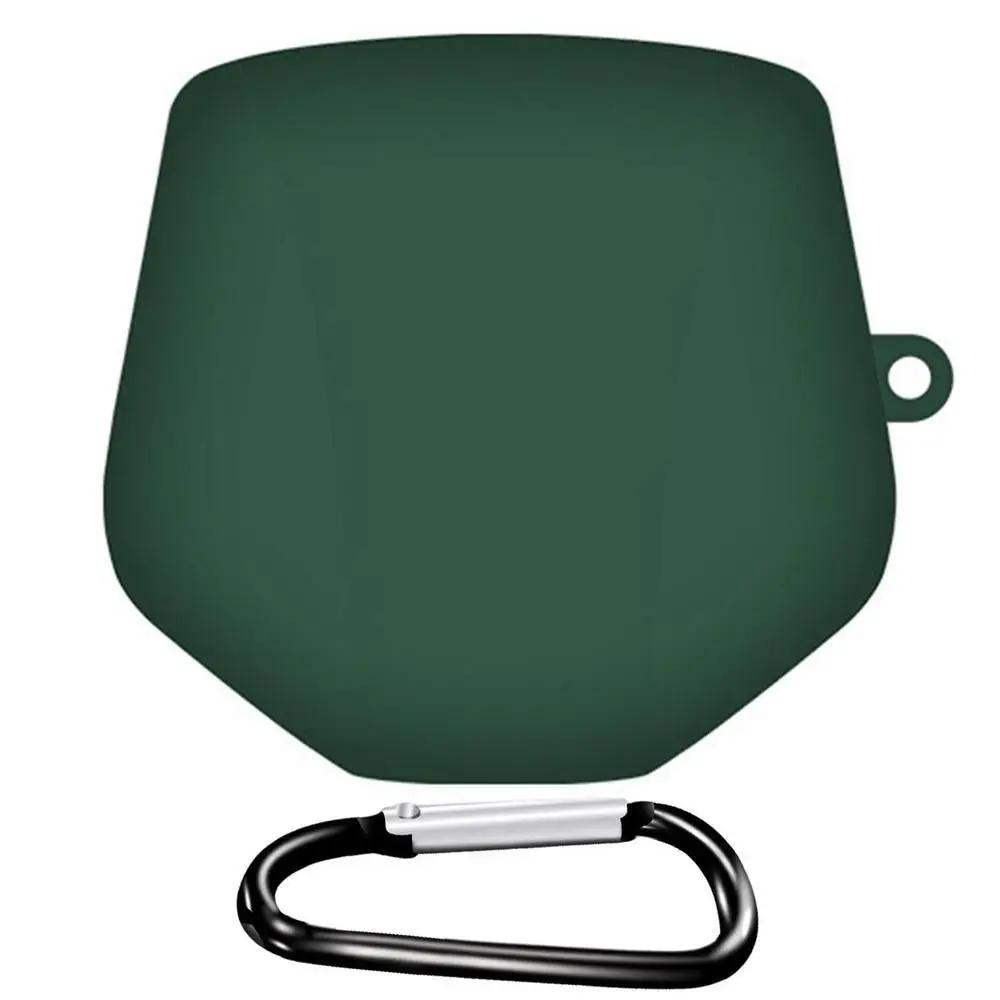 

Силиконовый чехол для хранения наушников Lenovo GM2 Pro Беспроводная гарнитура Жесткая сумка на молнии для переноски Дорожная сумка для наушников с карабином темно-зеленого