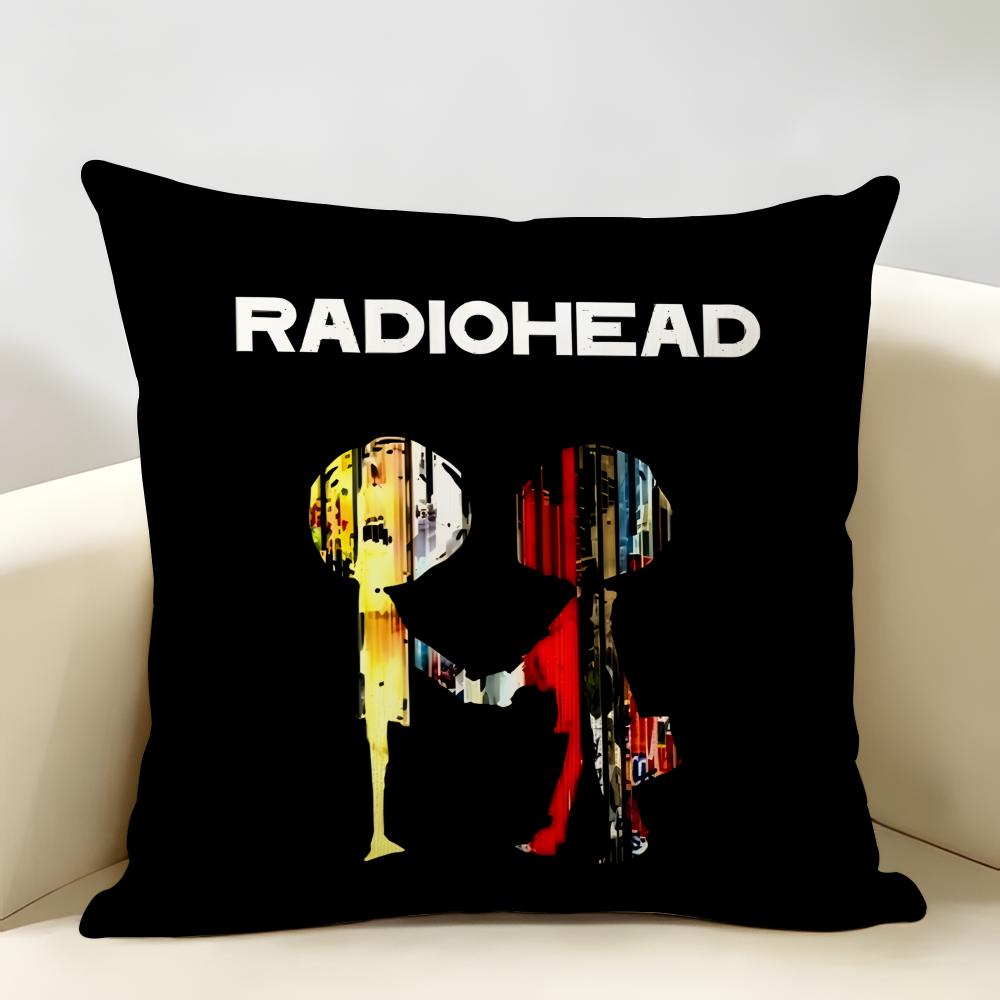 British Band RRadiohead Cushion Cover Natural Linen Organic Fabric DoubleSided Printing Room Sofa Decor Pillow Case