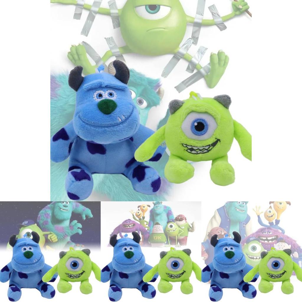 Adorable Monsters University Mike Wazowski Sulley Plush Keychain With Soft Short Plush Material