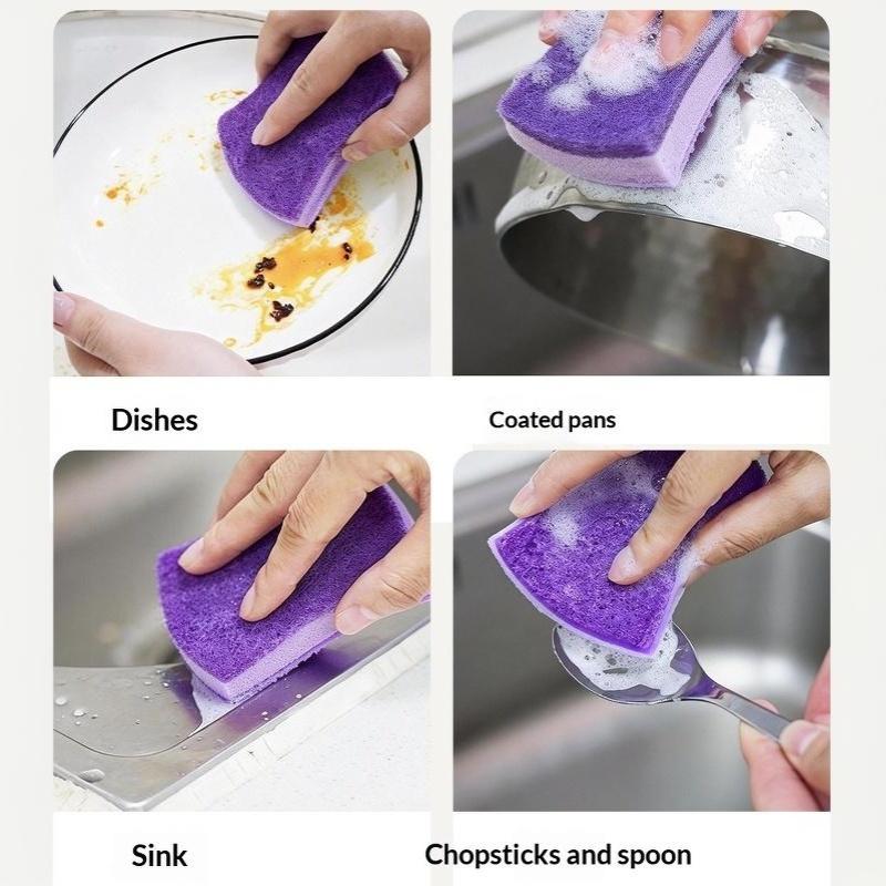 5 PCS Heavy Duty Dishwashing Scrub Sponges Non-Scratch Multi Use for Kitchen Bathroom Wall Tile Cleaning