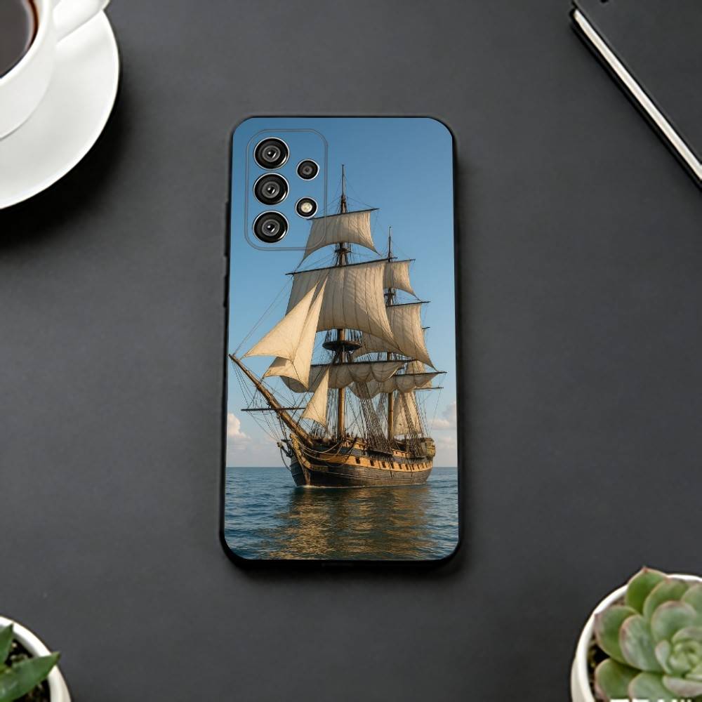 

Sailing Ship B-Boat Phone Case For Samsung S25,S24,S21,S22,S23,S30,Ultra,S20,Plus,Fe,Lite,Note,10,Black Cover Samsung S25ULTRA