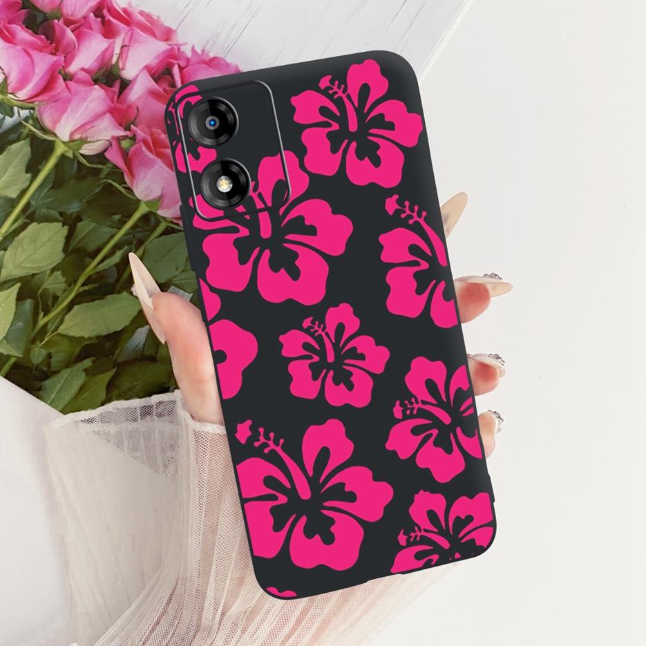 For Motorola Moto E13 Case Moto E14 Luxury Flowers Butterfly Painted Cover Soft Silicone Case For Motorola E14 E 13 MotoE13 Bags