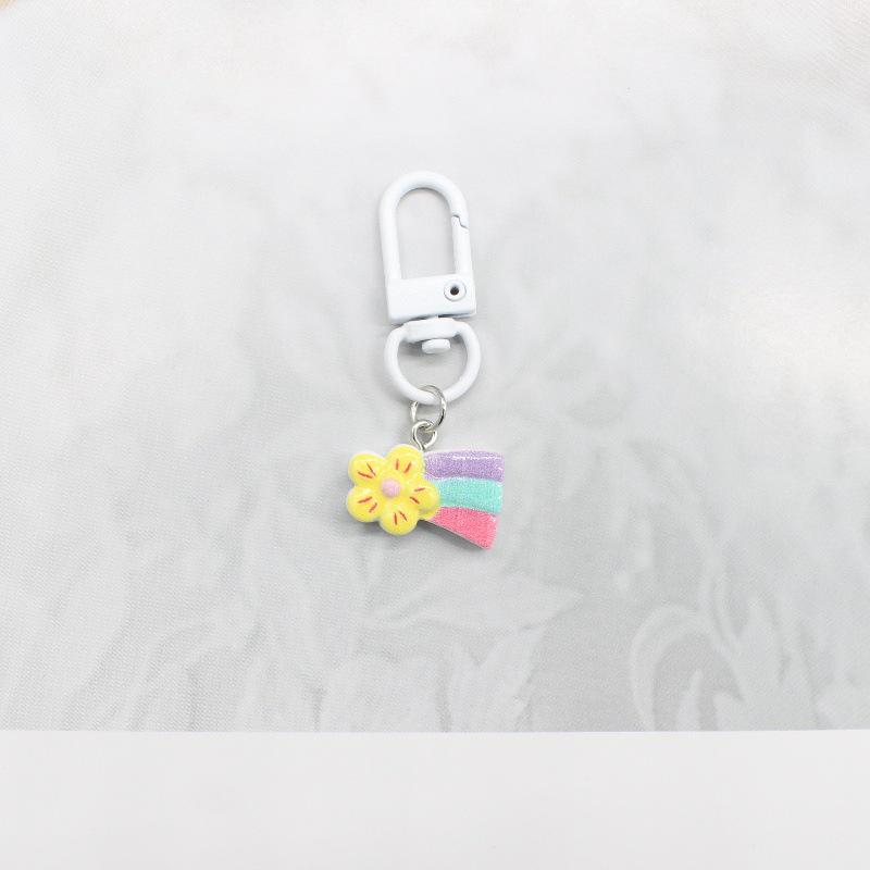 Rainbow Flower Dopamine Keychain Pendant for Students and Besties