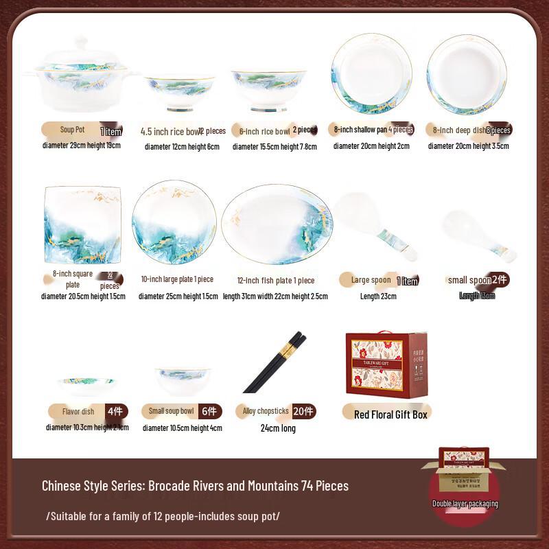 Mo De Lan Ka Splendid Landscape Ceramic Dinnerware Set