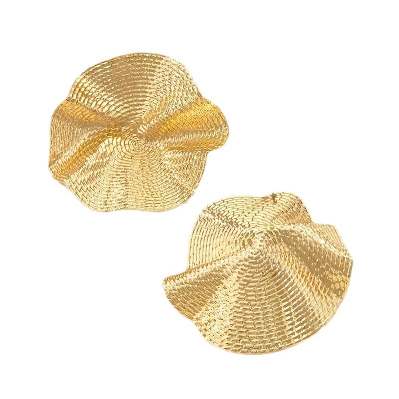 Folded lotus leaf design fashion earrings personalized Internet celebrity exaggerated accessories dinner accessories, fashionable and versatile