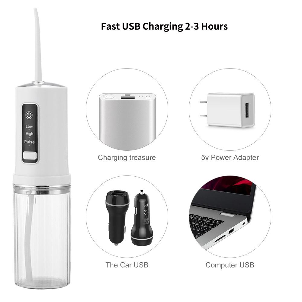 Portable Irrigators Electric Oral Irrigator Foldable Dental Water Jet Flosser USB 3 Mode Portable Water Jet Floss Tooth Pick Waterproof