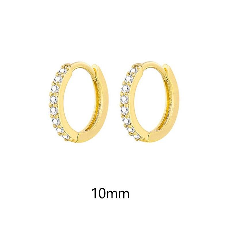 1 Pair Minimal Exquisite Hoop Crystal Zirconia Small Huggie Thin Cartilage Earring For Women Helix Tragus Piercing Zircon