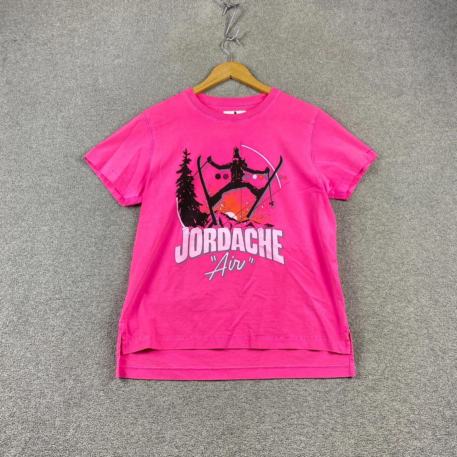 

Jordache T Shirt Womens L Pink Graphic Tee Made in USA Ski Activewear Top 3XL