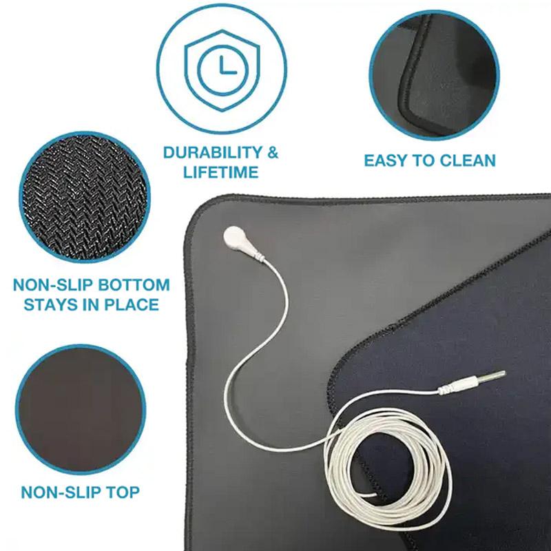 30X60CM Grounding Earthing Mat for Desk Therapy Kit Helps In Sleeping Enhanced Circulation Reduces Pain With 15 Ft Cord Included