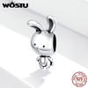 WOSTU Rabbit Charms Real 925 Sterling Silver Cute Rabbit Toy Beads Fit Original Women Bracelets DIY Jewelry Accessories CQC15172