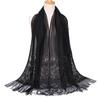 Scarf cover solid color lace hollow fringed silk scarf women's summer long scarf shawl elegant