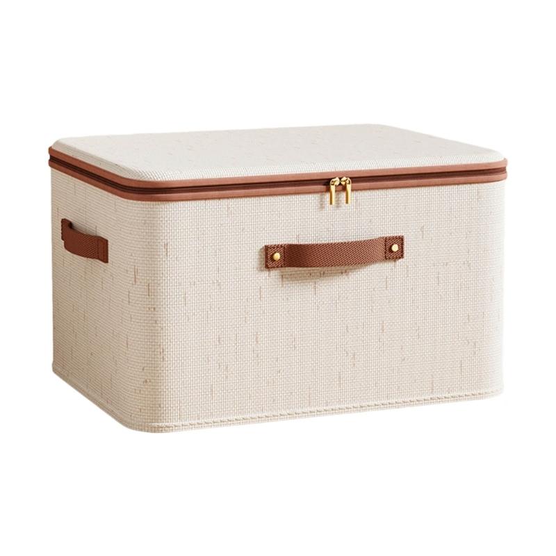 Space Saving Linen Storage Container Featuring Dustproof Zippers Design Clothing Organizers Bins for Home