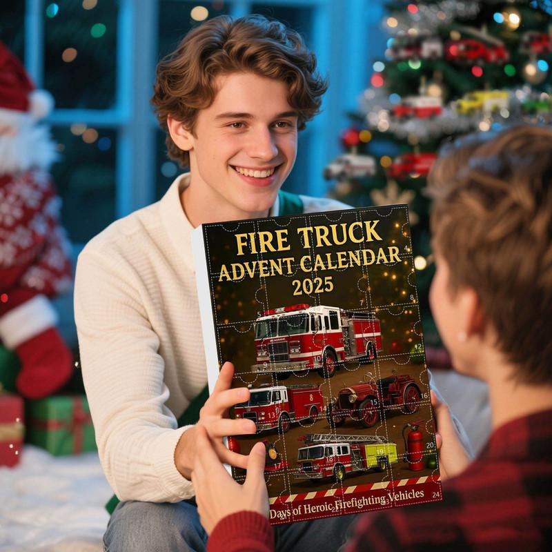 Fun Toys Kids Fire Truck Advent Calendar 2025 24 Days Christmas Countdown Calendar With 24 Different Car For Children Playthings