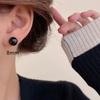 4mm 6mm 8mm 14mm Black Round Ball Imitation Pearl Stud Earring for Women Simple Temperament Ear Jewelry Christmas Day Girl