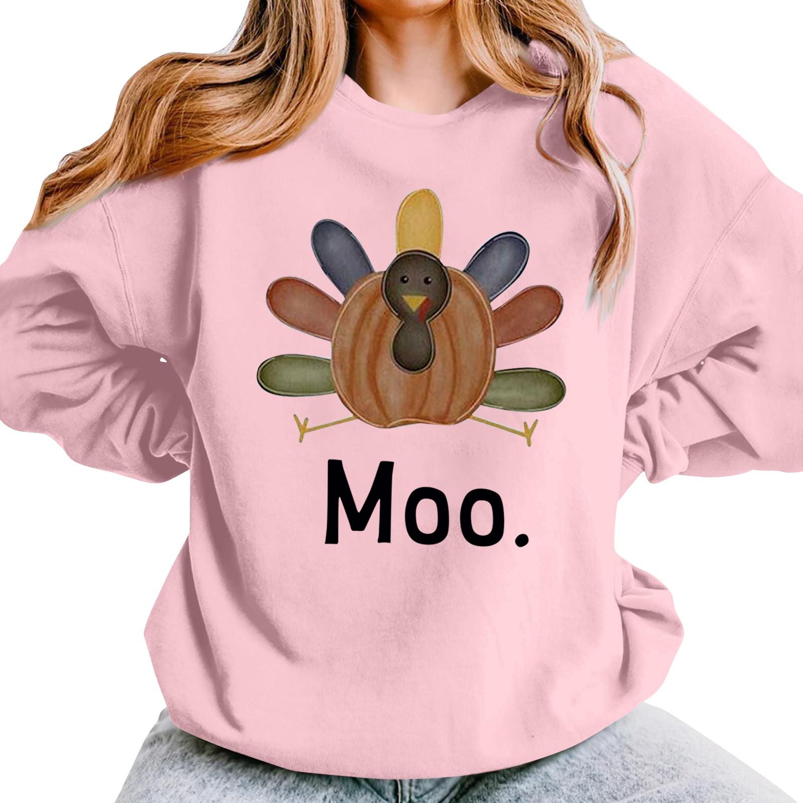 Женская повседневная мода День благодарения с принтом длинный рукав O-образный вырез — фото 10