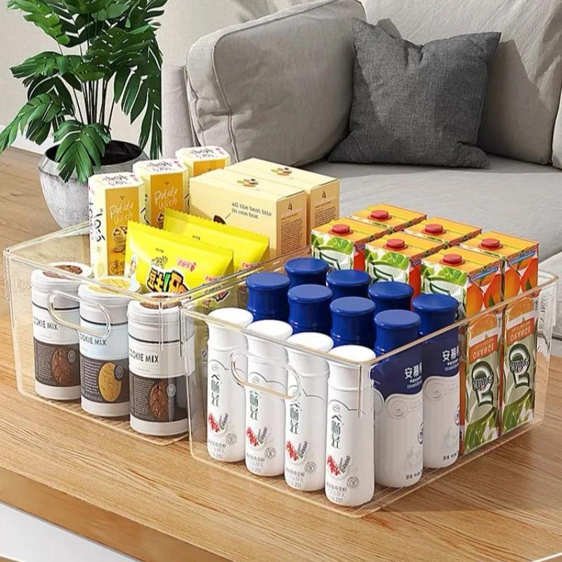 4pcs Set Kitchen Fridge Organizer Bins Drawer Type Transparent Food Storage Box For Vegetables Can Drinks Eggs Storage Box