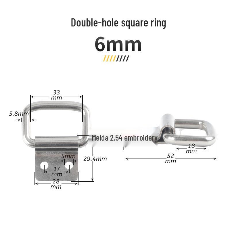 304 Stainless Steel Triangle, D-Ring, and Square Ring Buckle Hook for Truck Trailer Straps