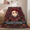 Demon Slayer Chic Cartoon Flannel Blanket, Printed Graphics for Sofa and Bed, Warm Bedding for Chairs and Travel_LIAN
