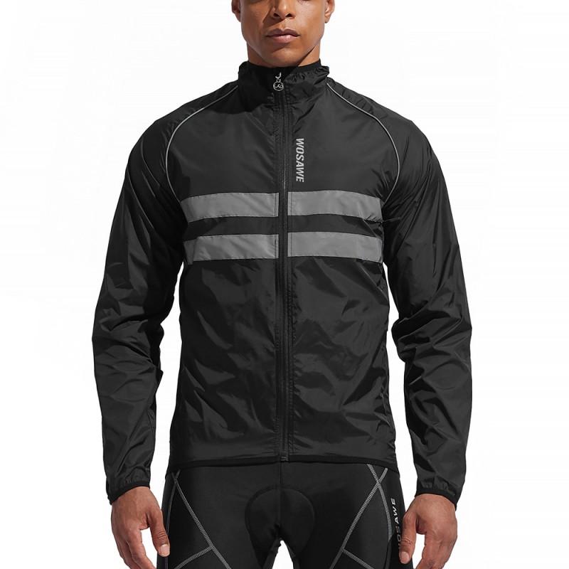 Men Women Cycling Windbreaker Jacket Breathable Reflective Long Sleeve Outdoor Sports Windproof Riding Apparel