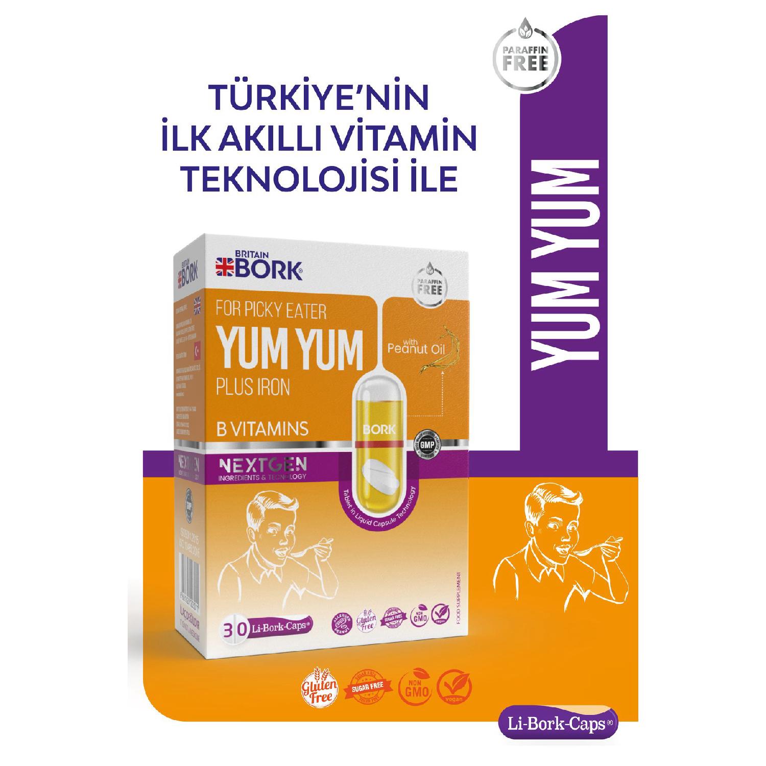 

Yum Yum Yum 30 Liquid Capsule Iron B Vitamin Helping To Gain Weight With Zinc, Appetizing Vitamin
